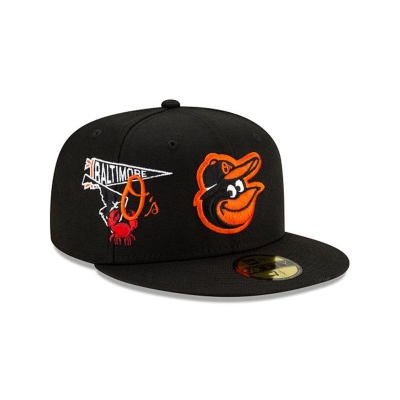 Baltimore Orioles Gorra | New Era MLB City Patch 59fifty Fitted Cap Mexico - Negros